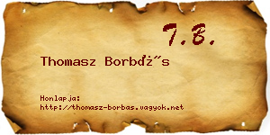 Thomasz Borbás névjegykártya